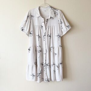 Jane & Delancey Coquette Girl Bow Tiered Button Down Dress